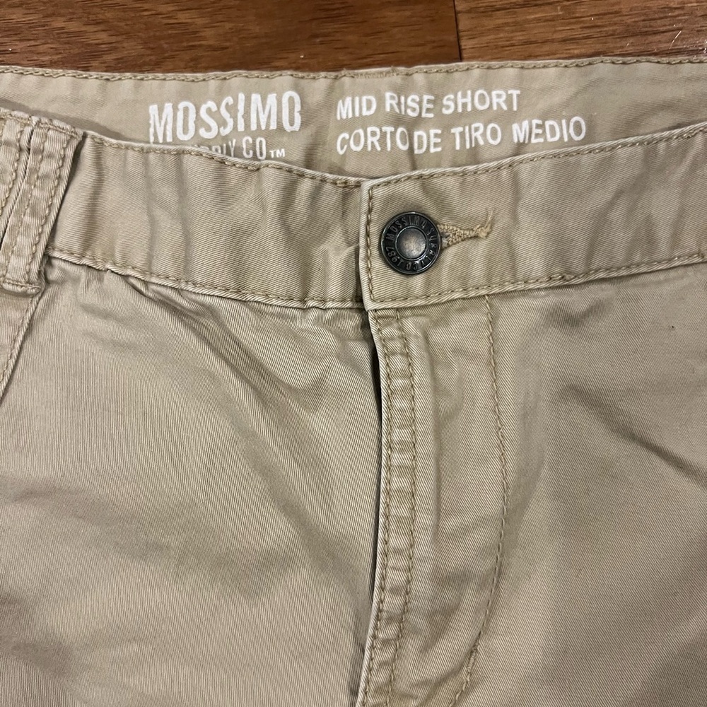 Mossimo Supply Co. Women's Mid Rise Khaki Tan Shorts Size 12 - Picture 6 of 6